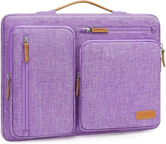 MOSISO 360 Protective Laptop Case 15 inch, 15 inch Laptop Sleeve Compatible with MacBook Air M4 M3 M2 2025 2024 2023, Dell XPS Plus, Side Open Carrying Case with 4 Zipper Pockets&Handle, Lilac