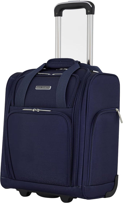 French Connection 16" Underseat Carry-On Luggage with USB/USB-C Ports, Blue Depths