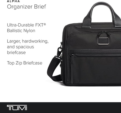 TUMI - Alpha Organizer Brief - Laptop Briefcase for Commute or Travel - Fits Up to 15" Laptop - Removable Shoulder Strap