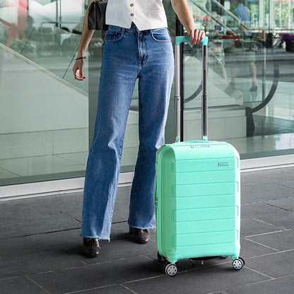 Traveler's Choice Pagosa Indestructible Hardshell Expandable Spinner Luggage, Mint, 30-Inch Large