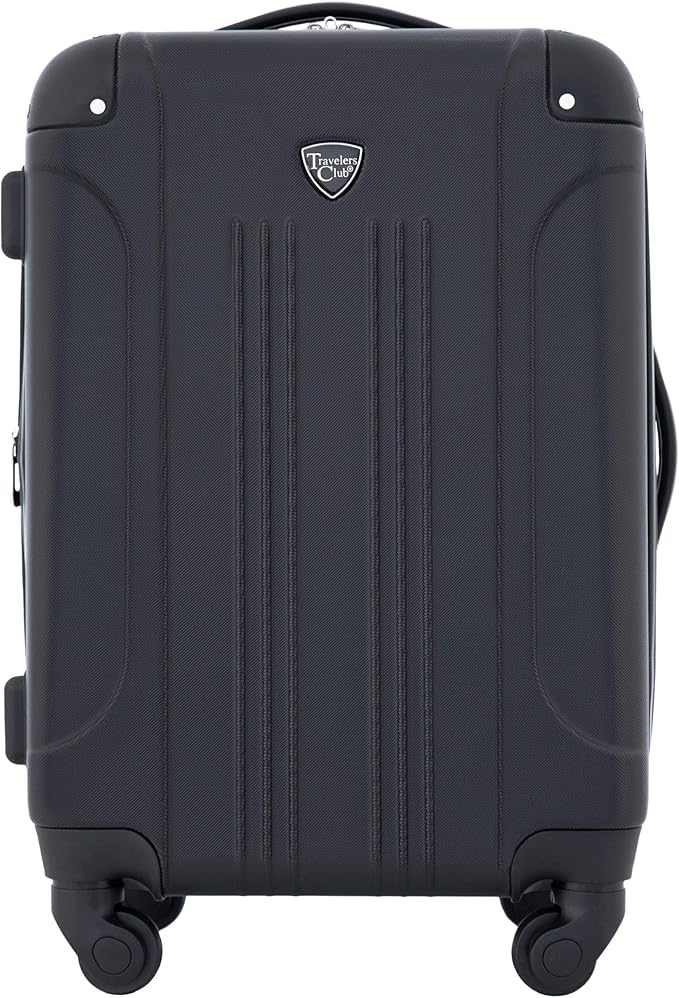 Travelers Club Chicago Hardside Expandable Spinner Luggage, Black, 20" Carry-On