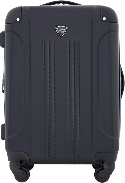 Travelers Club Chicago Hardside Expandable Spinner Luggage, Black, 20" Carry-On