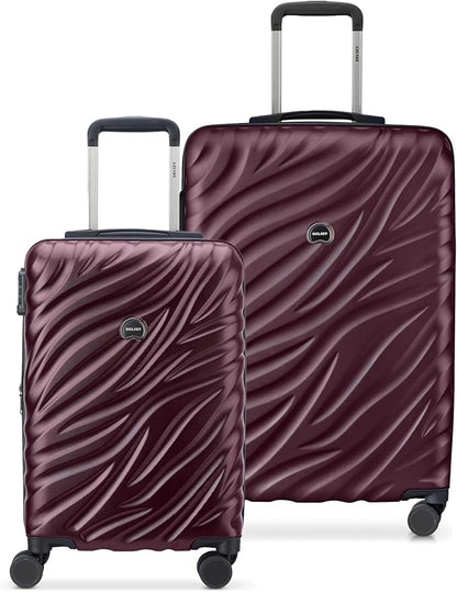 DELSEY PARIS Alexis Durable Luggage Set, Expandable & Lightweight 4-Wheel Spinners, Easy Grip for Smooth Journeys, TSA-Lock Incorporated, Men and Women, Burgundy, 2-Piece Set (21"/25")