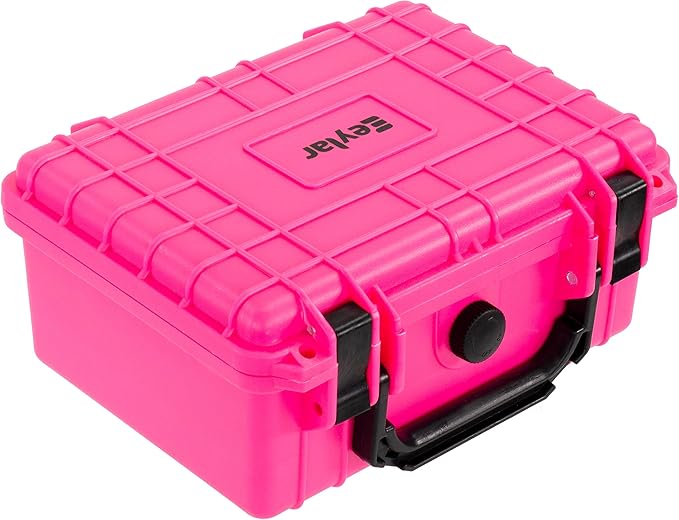 Eylar Protective Camera Hard Case Water & Shock Proof w/Foam, TSA Standards 9.12 inch 7.56 inch 4.37 inch (Pink)