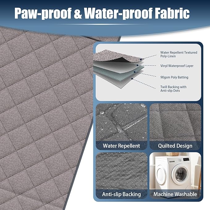 Dog Car Seat Cover for Back Seat, Hard Bottom Car Seat Cover with Door Protector for Full-Size Crewcab Trucks, Scratch-Resistant, Waterproof Back Seat Extender for Dogs
