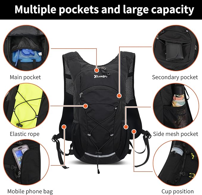 DOJUNS Hiking Backpack Lightweight Travel Backpack 20L Waterproof Hiking Daypacks Camping Backpack for Men Women (gray)