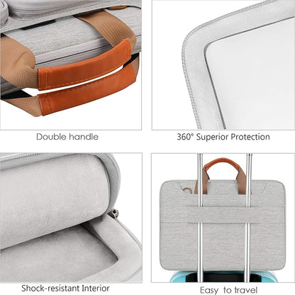 Lacdo 360° Protective Laptop Shoulder Bag, 14 inch Laptop Sleeve Bag for 14 inch New MacBook Pro M5/M4/M3/M2/M1 Chips Pro Max A3434 A3112 A3401 A3185 A2918 A2992 2025-2021 Computer Messenger Bag, Gray
