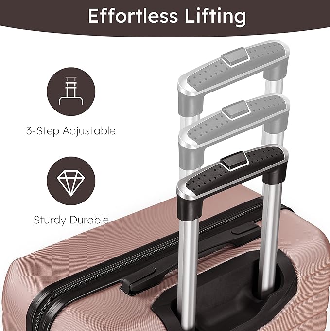 11 Piece Travel Luggage Sets for Women, 20/24/28/32 Inch 4 Piece Hardshell Suitcase Set, 20inch Carry on Luggage with Wheels, 24inch 28inch 32inch Checked Luggage with 7PC Packing Bags