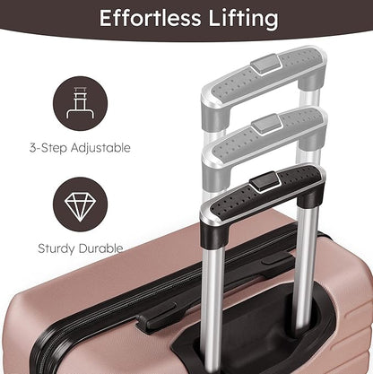 11 Piece Travel Luggage Sets for Women, 20/24/28/32 Inch 4 Piece Hardshell Suitcase Set, 20inch Carry on Luggage with Wheels, 24inch 28inch 32inch Checked Luggage with 7PC Packing Bags