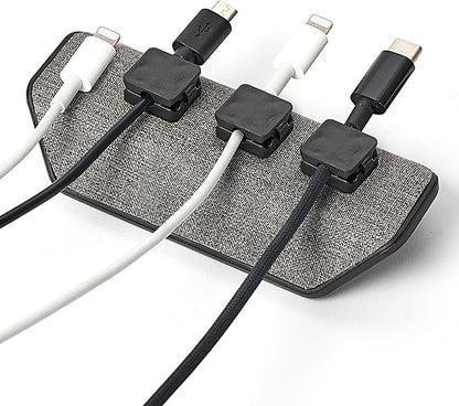 CHARGEWORX Magnetic Cable Organizer – Weighted Non-Adhesive Cord Holder with 3 Magnetic Clips for USB-C, Lightning & MagSafe Cables – Desk, Office & Nightstand Cable Management