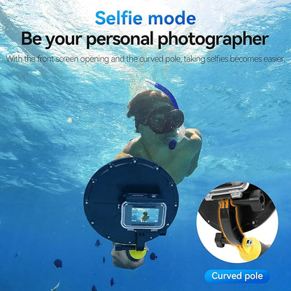 TELESIN Waterproof Dome Port for DJI Action 6 5 Pro Action 4 3 Camera, Underwater Housing Case w Floating Handle Grip Wrist Strap Dive Diving Snorkeling Accessories