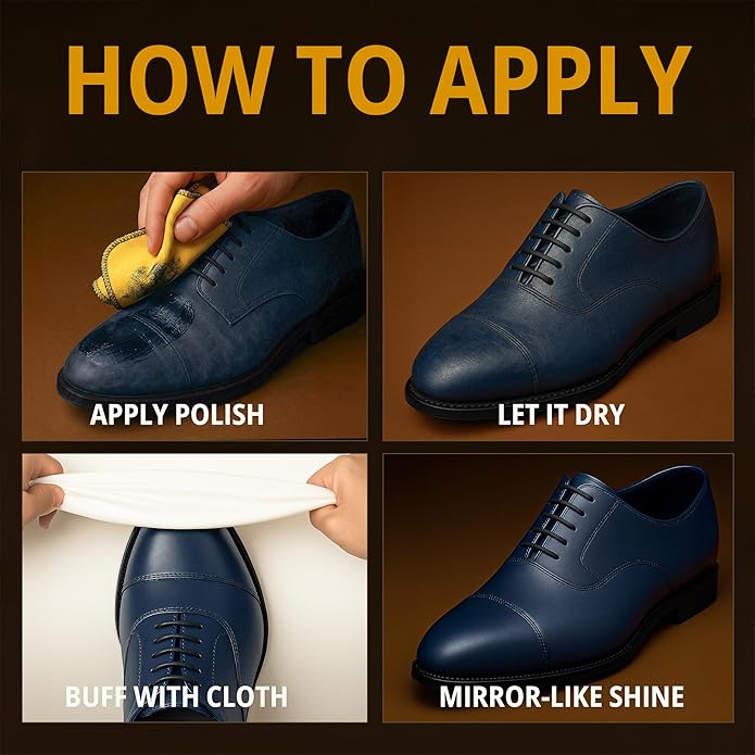 Eagle Shoe Polish Wax – Premium High-Gloss Shine – Restores Color, Covers Scuffs, Nourishes & Protects - 3-Piece Kit