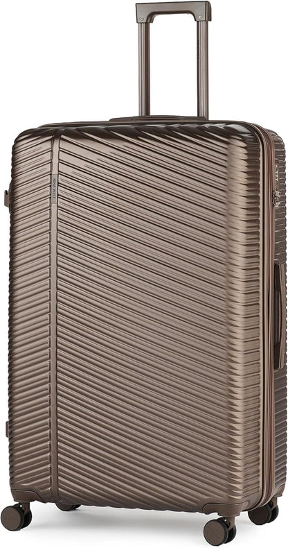 Nine West Zion 28 Inch Hardshell Spinner, Large Expandable Checked Luggage, Extra Capacity Suitcase for Extended Travel Chocolate Martini