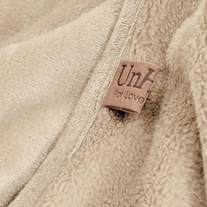 UnHide Lil Marsh Traveler - Travel Blanket - Faux Fur Blanket - Durable, Lightweight, Extra Soft Blanket - Machine Washable - Beige Bear (50” x 60”)