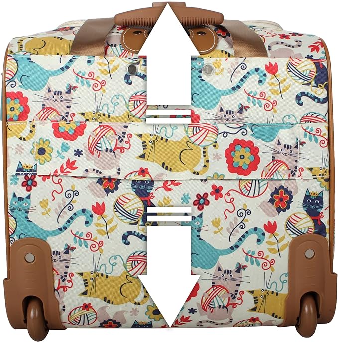 Lily Bloom Designer 15 Inch Carry On - Weekender Overnight Business Travel Luggage - Lightweight 2- Rolling Wheels Suitcase - Under Seat Rolling Bag for Women (Furry Friend)