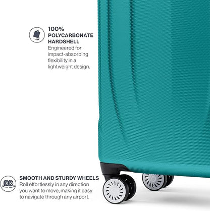 Travelpro Pathways 3 Hardside Expandable Luggage, 8 Spinner Wheels, Lightweight Hard Shell Suitcase, Carry On 21 Inch, Kayak Teal