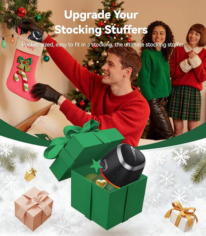 White Elephant Gifts Portable Speaker: Stocking Stuffers for Teens Adults Men Women, Loud Sound Bluetooth Speakers Phone Stand Accessories, Birthday Christmas Ideas Gift Boy Girl Trendy Stuff-Black