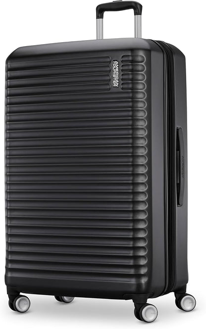 American Tourister Stratum 3.0 Large 28-Inch Spinner, Airline Approved, Durable Hardside Luggage, Expands 1.5", RightHeight™ Adjustable Handle, Black