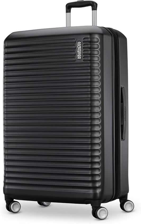 American Tourister Stratum 3.0 Large 28-Inch Spinner, Airline Approved, Durable Hardside Luggage, Expands 1.5", RightHeight™ Adjustable Handle, Black