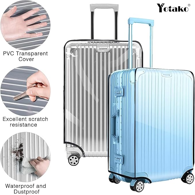 Yotako Clear PVC Suitcase Cover Protectors 32 Inch Luggage Cover for Wheeled Suitcase (32'') Gift