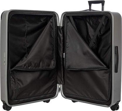 Bric's Amalfi Lightweight Hard Shell Suitcase – Expandable Checked Luggage with Water-Repellent Zip, Smooth 360° Wheels & TSA Lock - 32 Inch, Silver