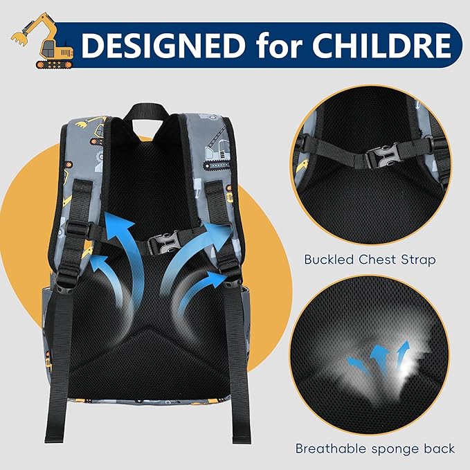 CAMTOP Backpack for Kids, Boys Girls Preschool Backpacks with Lunch Box Toddler Kindergarten School Bookbag Set