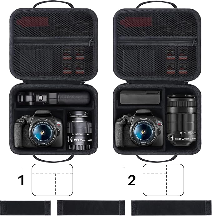 Storage Case Compatible with Canon EOS Rebel T7 / T7i / R100 / R50 / R5 / R6 Mark II / R7 / R8 / 90D / 5D Mark IV Camera