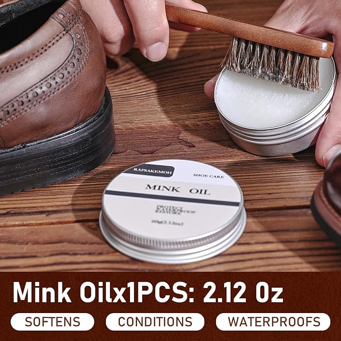 12Pcs Shoe Polish Kit, Horsehair Brush Shoe Shine Kit For men, Shoes Boots Care Brushes Polish Kit