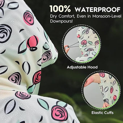 Bruvoalon 3-in-1 Rain Poncho with 1/4 Zip & Chest Pocket, Waterproof, Sunshade, Ground Mat for Adults & Youth Emergency