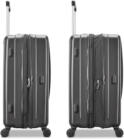 Samsonite Winfield 2 Hardside Expandable Luggage with Spinner Wheels, Charcoal, Checked-Large 28-Inch