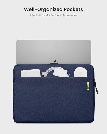 tomtoc Slim Laptop Sleeve Case for 13-inch New MacBook Air M4/A3420 M3/A3113 M2/A2681, M1/A2337 2025-2018, MacBook Pro M2/M1, Water-Resistant Protective Carrying Case with Accessories Pocket