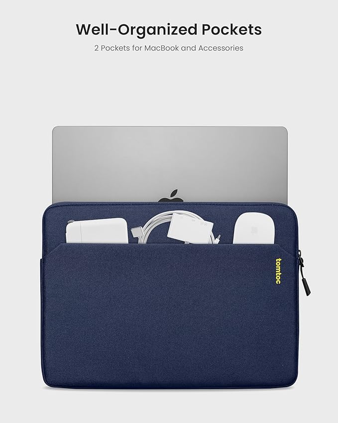 tomtoc Slim Laptop Sleeve for 14-inch MacBook Pro M5/M4/M3/M2/M1 Pro/Max 2025-2021, Water-Resistant Protective Case for 13.8 Inch Surface Laptop AI PC, Accessory Bag
