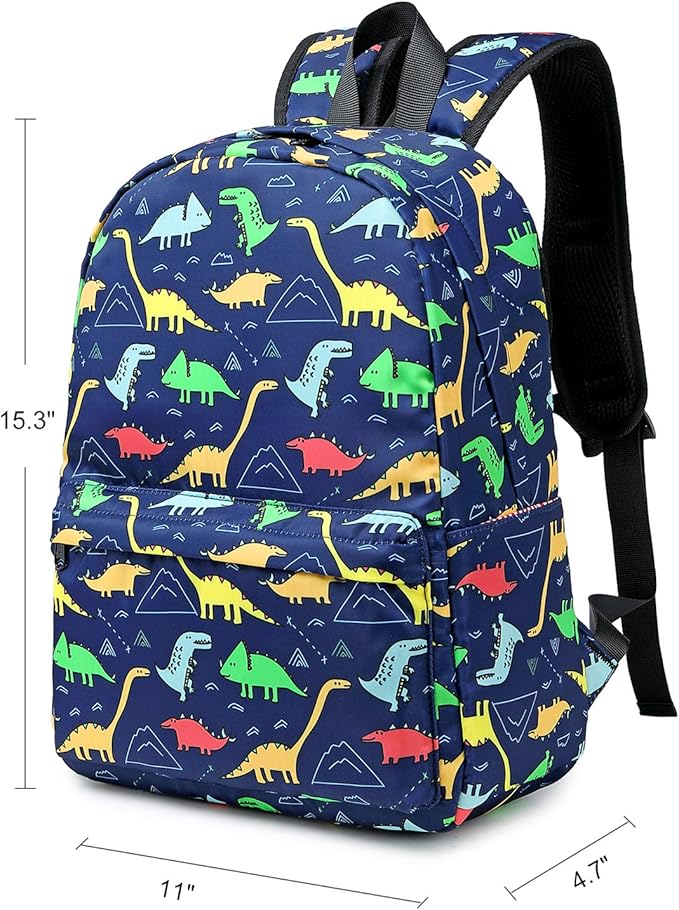 CAMTOP Backpack for Kids, Boys Preschool Backpack with Lunch Box Toddler Kindergarten School Bookbag Set (4-7Years,Dino-Navy Blue, 15/''(L)x11.8/''(H)*5.1/''(W))