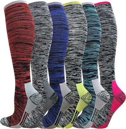 Graduated Compression Socks for Women&Men 20-30mmhg Knee High Socks Travel Hiking Running Stocking