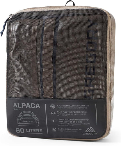 Gregory Alpaca 60L Water-Resistant Adventure Travel/Gear Organization Duffel Bag with Packing Cube Included, Slate Blue
