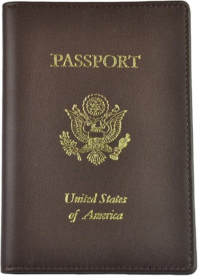 Royce Leather Rfid Blocking Passport Travel Document Organizer In Genuine Leather Packing Organizer, Brown 1