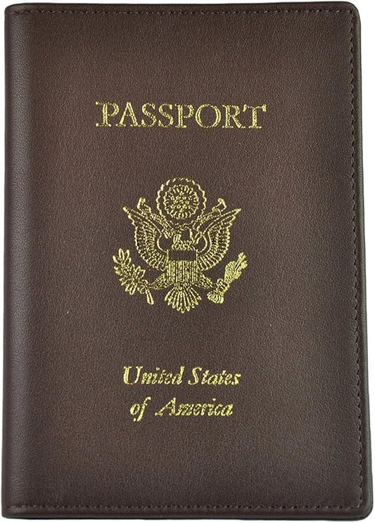Royce Leather Rfid Blocking Passport Travel Document Organizer In Genuine Leather Packing Organizer, Brown 1