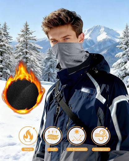 4 Pack Winter Neck Warmer, Neck Gaiter Ski for Men & Women, Soft Fleece Face Cover Mask Scarf for Cold Weather