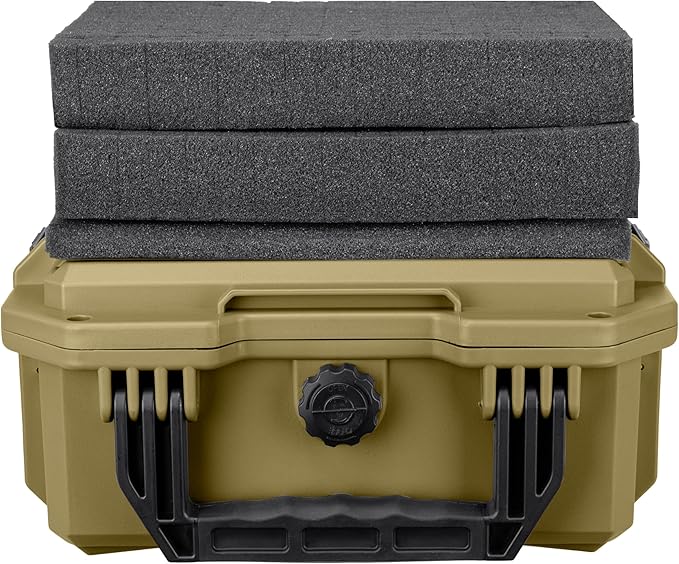 Eylar 11.8" Intact Series Compact Hard Camera Case, Lightweight and Durable Stacker Design with Foam (Dark Earth)