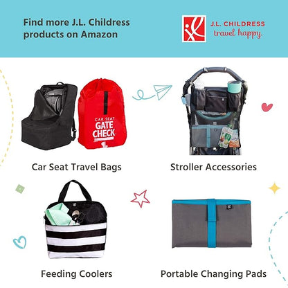 J.L. Childress Standard & Dual Stroller Bag - Travel Bag for Airplane, Fits Most Single & Double Baby Strollers, Airport Accessories for Gate or Baggage Check, Adjustable Strap - X-Large, Unpadded