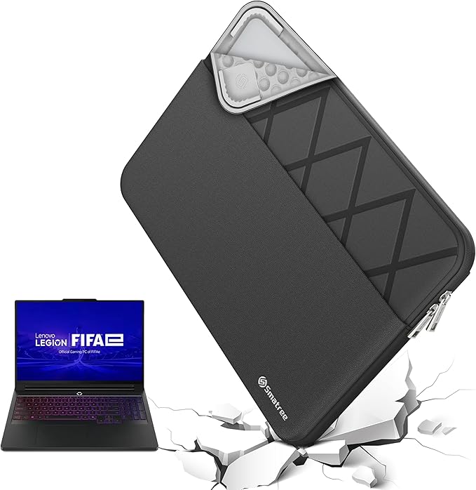 Smatree Laptop Sleeve for 16 inch Lenovo Legion Pro 7i Gen 10 2025/Gen 9/8 Gaming Laptop, Case with Accessory Pocket, YKK Zipper, Patented Shockproof Design (E657)