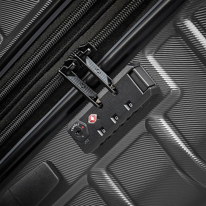 Samsonite Omni 2 Hardside Expandable Luggage with Spinner Wheels, 2-Piece Set (19/24), SOLID CHARCOAL
