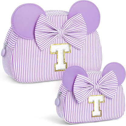 Christmas Gifts | Personalized Initial Makeup Bag | Purple Cosmetic Bags Travel Bag | 8 9 10 11 12 13 14 15 16 Years Old Girl Gift Teen Girl Kids Gifts Trendy Stuff T