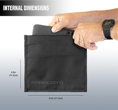 Faraday Defense Faraday Bag Jacket Pro for Phones | Magnetic Closure, Shielding - Law Enforcement & Military, Travel & Data Security, Privacy, Anti-Tracking Anti-Hacking Black (Phone)
