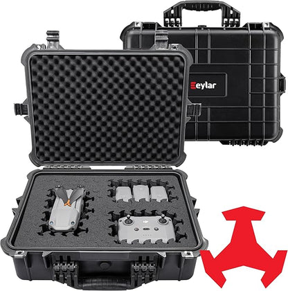 Eylar 20" Large Hard Case Equipped With Ragar Reconfigurable & Reusable XP Crosslinked Foam Insert, Waterproof, Shockproof For Equipment, Drones And Cameras (2 Ragar Layers) (Black)