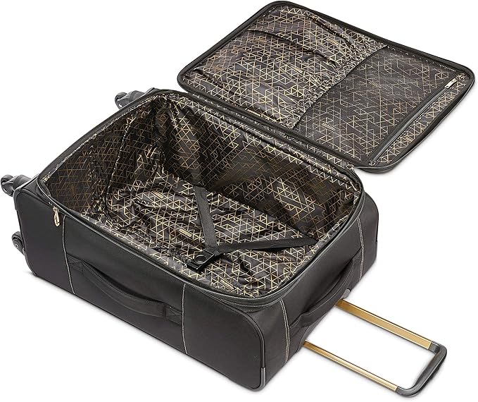 American Tourister Belle Voyage Softside Luggage with Spinner Wheels, Black, Checked-Medium 25-Inch