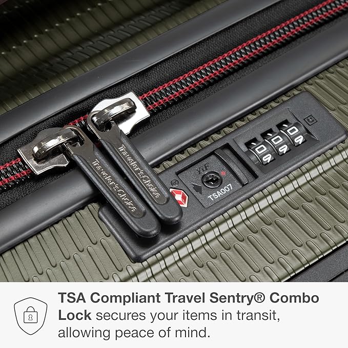 Traveler's Choice Maxporter II 30" Polycarbonate Hardside Trunk Luggage with Spinner Wheels, TSA Lock, Dark Green