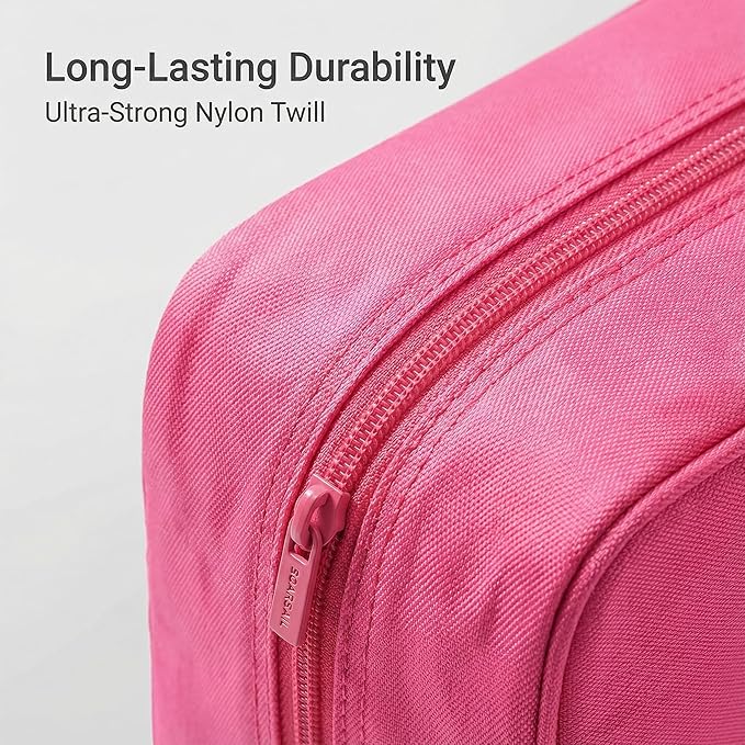 Compression Packing Cubes for Travel, 6-Piece Set (L/M/S), Double-Zip Luggage Organizers with Mesh Panels, Space-Saving Clothes Storage Bags for Suitcase & Carry-On (6 Pack, Rose Red)
