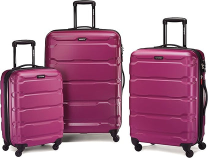 Samsonite Omni PC Hardside Expandable Luggage with Spinner Wheels, Radiant Pink, 3-Piece Set (20/24/28)