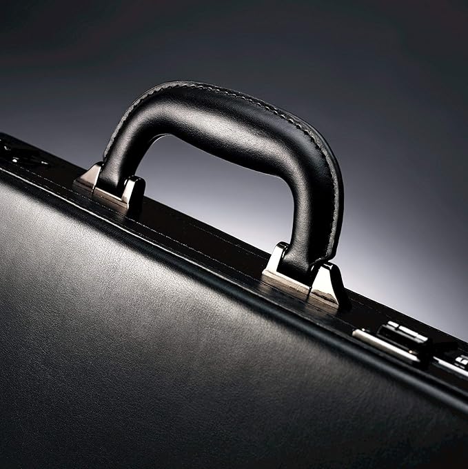 Samsonite Bonded Leather Attache, Black, One Size